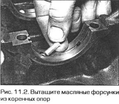 2. Вытащите или выверните масляные форсунки…