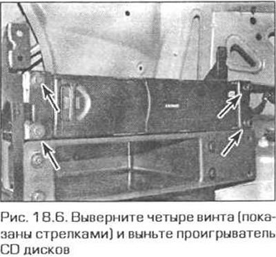 6. Выверните четыре винта и выньте проигрыватель (рис. 18.6). Отсоедините от блока разъем…