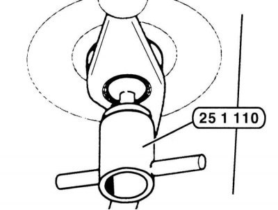 4. Поставьте снизу на рычаг переключения цапфовый гаечный ключ, например, BMW 251110 и поверните…