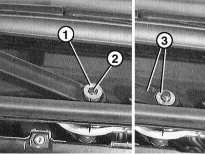 10. Установите на ось -2- установочную втулку -1- и вдавите ее заподлицо с рычагом -3-.