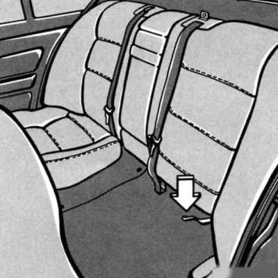 Если Вы нечаянно блокировали спинку сиденья, то нажмите рычаг (стрелка) - отпустив рычаг Вы…