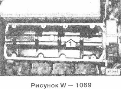 Вытащить кожух распределительного вала 1.