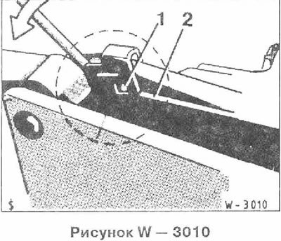 Отвести пружину 1 отверткой из выступа 2 на…