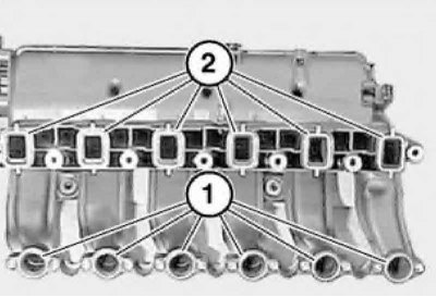 9. Замените уплотнительные кольца (1 и 2).