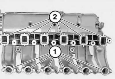 9. Замените уплотнительные кольца (1 и 2).