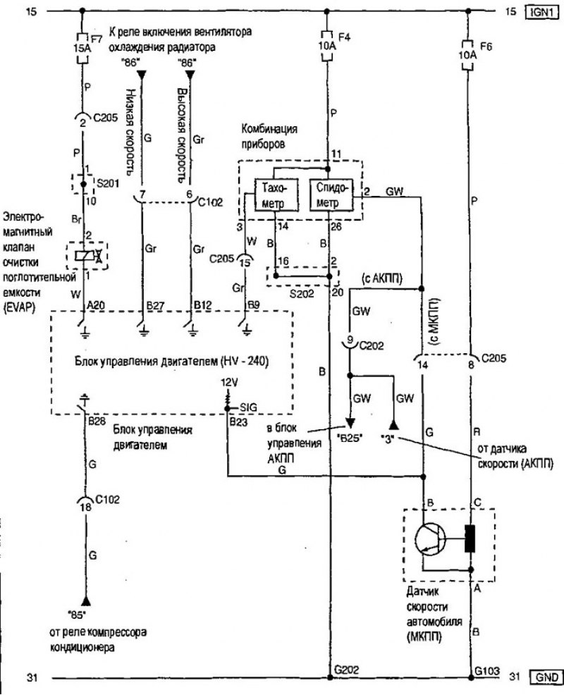 Chevrolet aveo схема электрооборудования