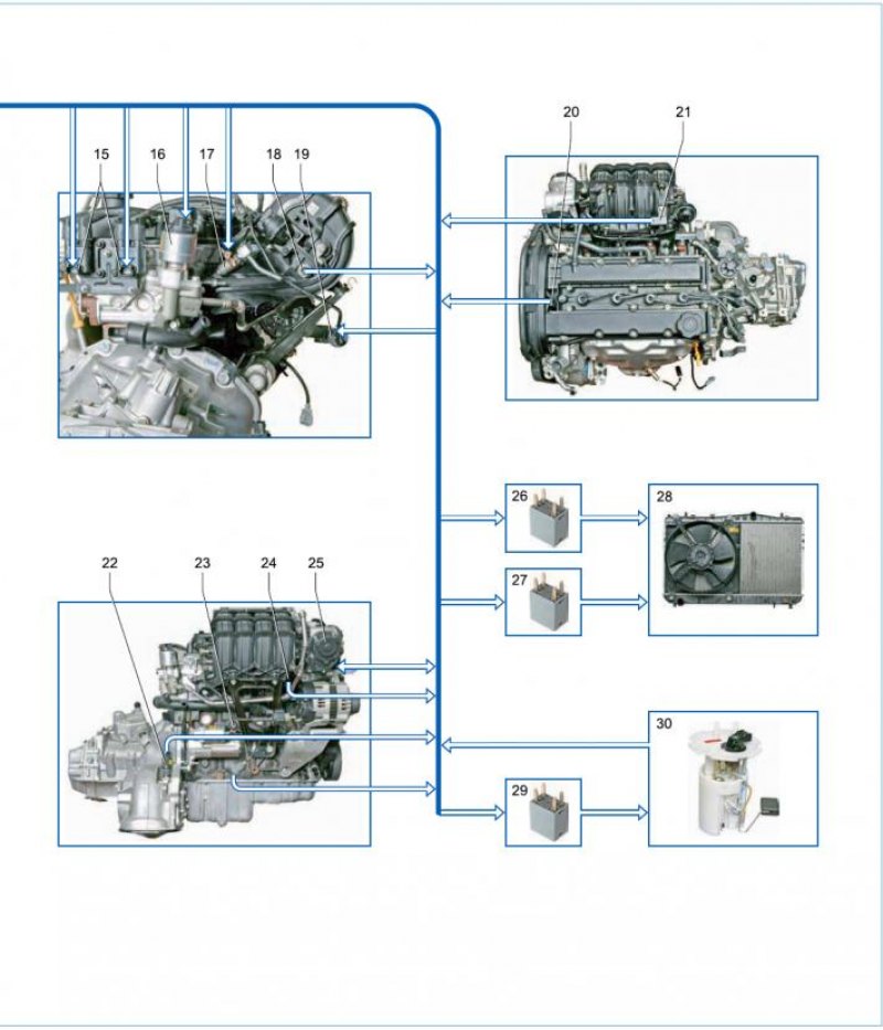 Схема двигатель шевроле лачетти