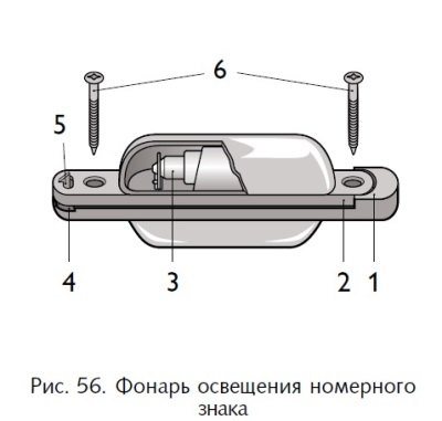 Перегоревшую лампу 3, рис. 56, в фонаре освещения…