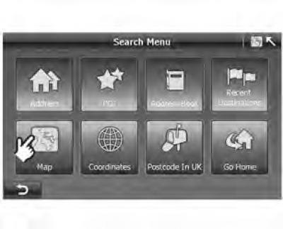1. Нажмите «Map» («Карта») в окне «Search Menu»…