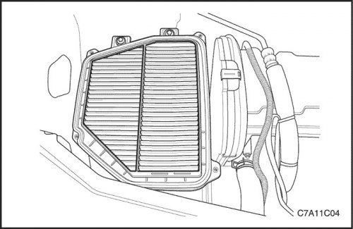 3. Удалить элемент воздушного фильтра.