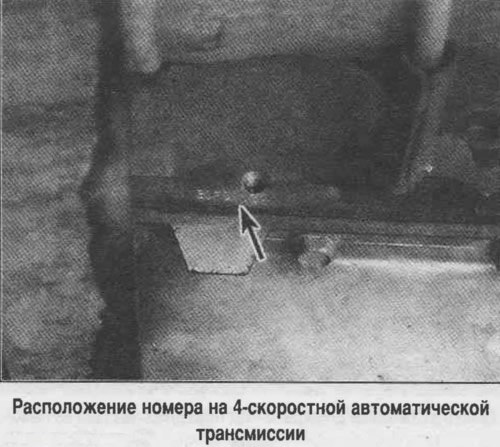 Номер автоматической трансмиссии
