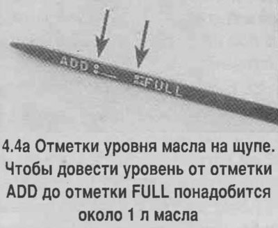 4. Достаньте щуп маслоуказателя и протрите его…