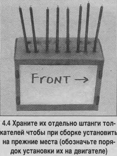 4. Снимите штанги толкателей, обозначьте и…