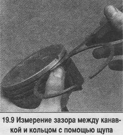 9. Измерьте зазор между канавкой и новым кольцом…