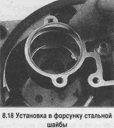 18. Установите в форсунку стальную шайбу…