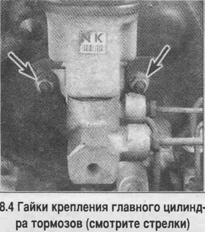 4. Отверните две гайки крепления главного…