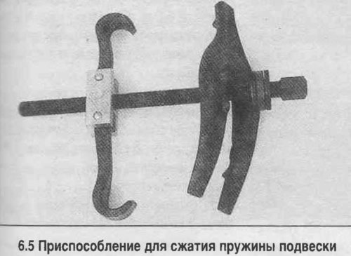 5. Сожмите пружину подвески с помощью…