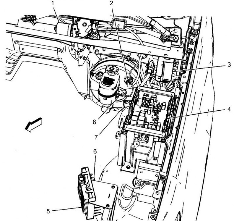 GMT900. Левая сторона моторного отсека. 1 -…