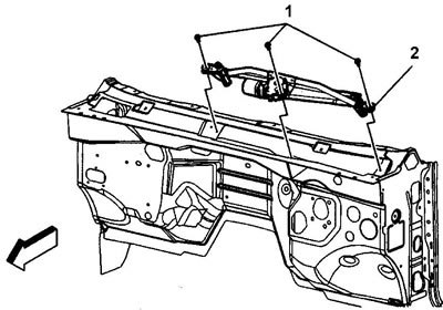 4. Отверните болты (1). Момент затяжки 9 Н·м.