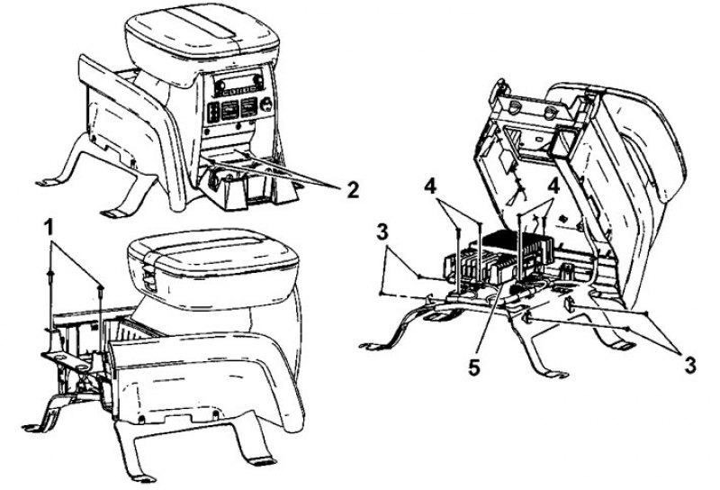 3. Отверните болты (1). Момент затяжки 2 Н·м.