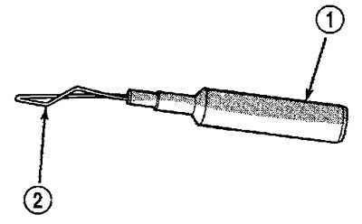 Рис. 1. Переходник. 1 - конец пробника, 2 - конец…