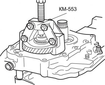 Рис. 8.39. Использование съемника КМ-553-А для…