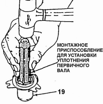 Монтаж уплотнения первичного вала