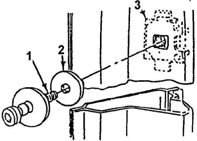 1. Запорный болт; 2. Регулировочная шайба; 3.…