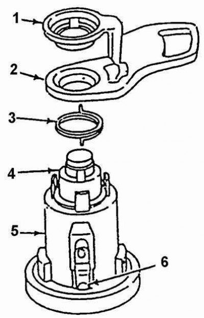 1. Ведущее кольцо; 2. Кронштейн; 3. Возвратная…