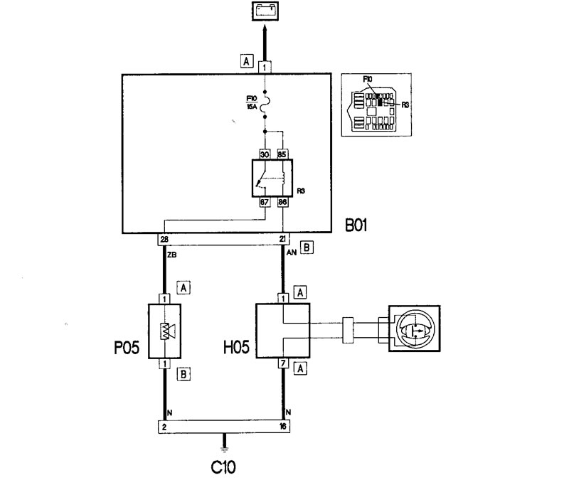 Звуковой сигнал (клаксон) (Фиат Добло 1, 2005-2010, дизель ...