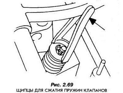 Сжимая по очереди пружины клапанов специальными…