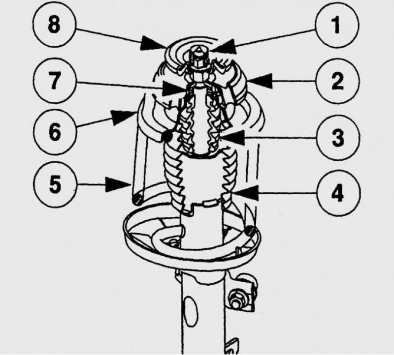 Задний амортизатор форд фокус 1 схема