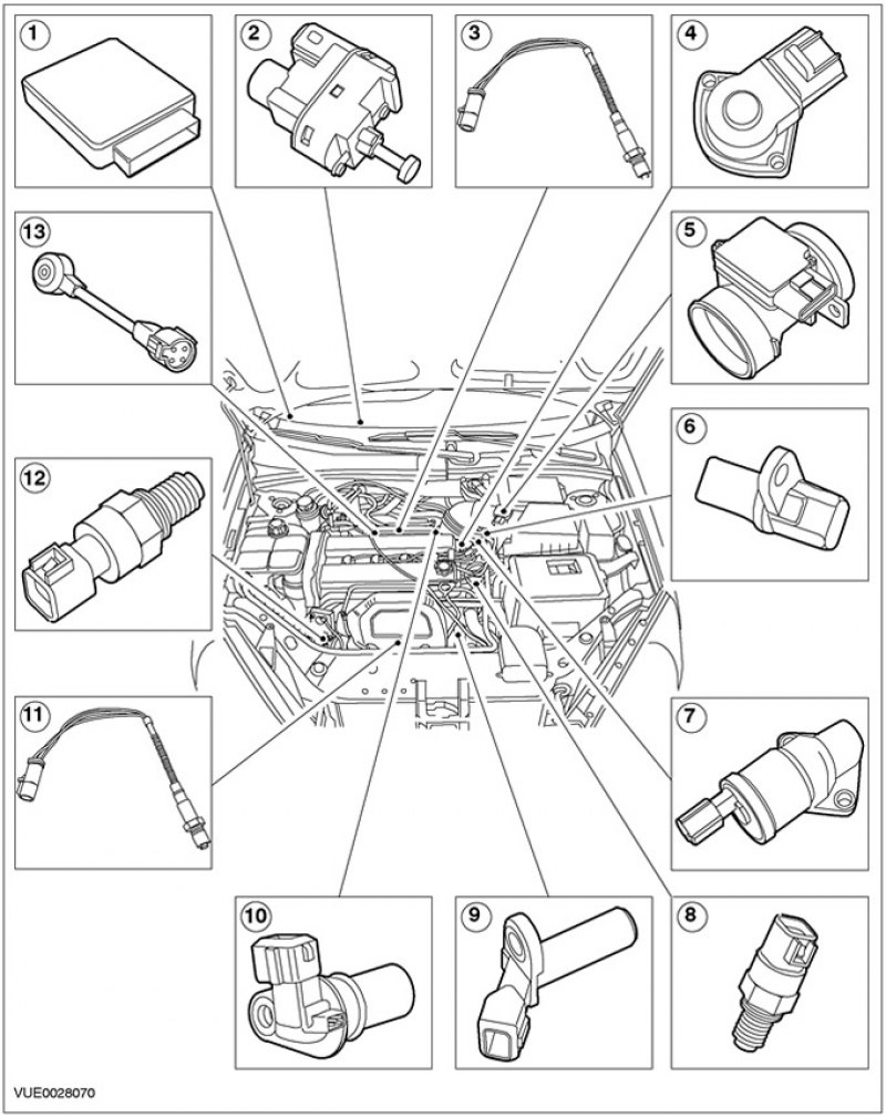 Двигатель форд фокус 3 схема. Ford Focus 2 2.0 датчики двигателя. Датчики Форд фокус 3 расположение. Датчики на Форд фокус 2 1.6. Форд фокус 3 1. 6 датчики расположение.