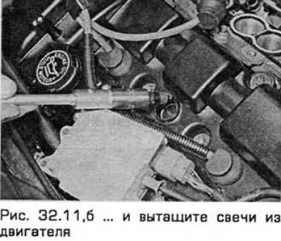 11. Выверните свечи специальным ключом (см. рис.…