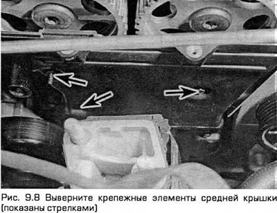 8. Выверните крепежные элементы средней крышки…