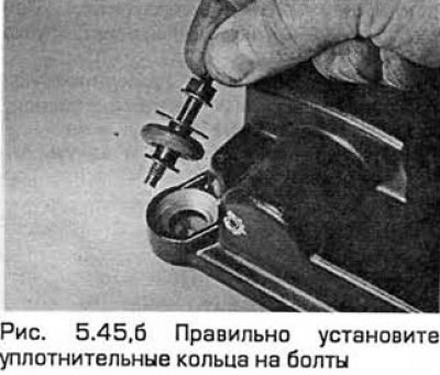 45. Установите новые прокладки под свечи…