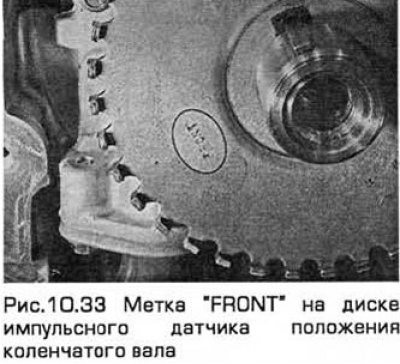 33. Наденьте диск импульсного датчика положения…