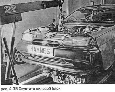 35. Опустите силовой блок на грунт и вытащите его…