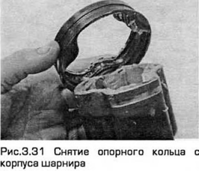 31. Снимите опорное кольцо с корпуса шарнира (см.…