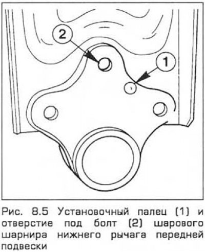5. Установите новый шаровой шарнир на нижний…