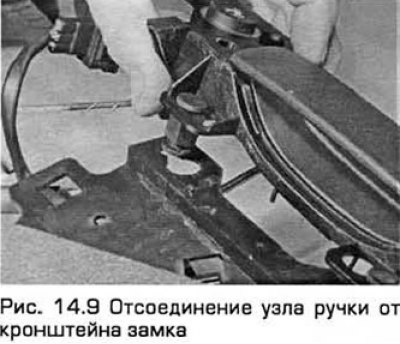 9. Для отсоединения узла ручки от кронштейна…