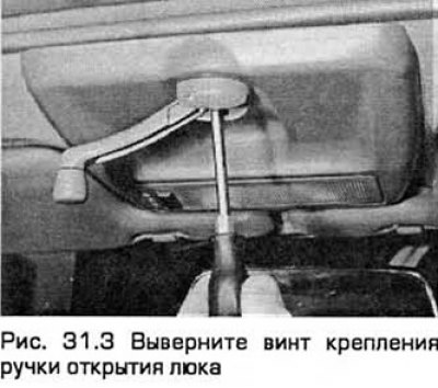 3. Снимите ручку открытия люка (при наличии),…