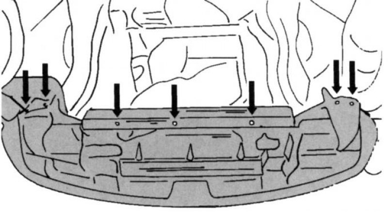 Рис. 52. Крепление облицовки радиатора