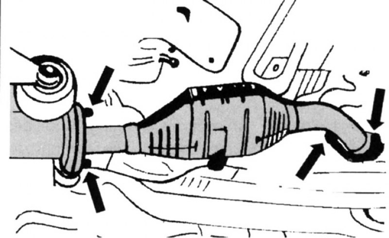 Рис. 310. Крепление каталитического…