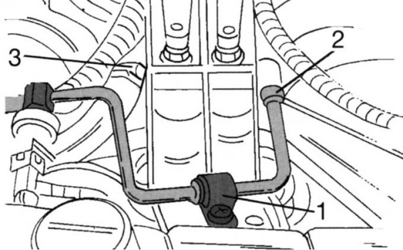 Рис. 247. Крепление трубопровода на двигателе V6:…