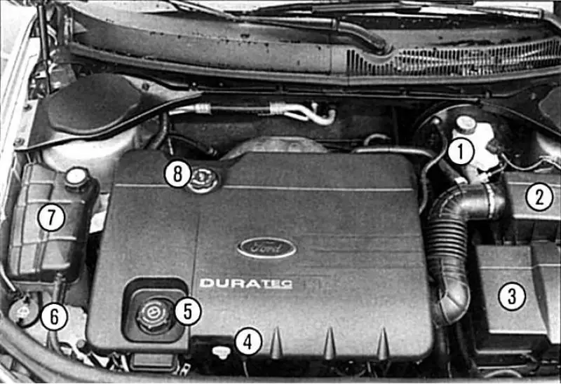 Моторное отделение Duratec-HE 16V: 1 -…