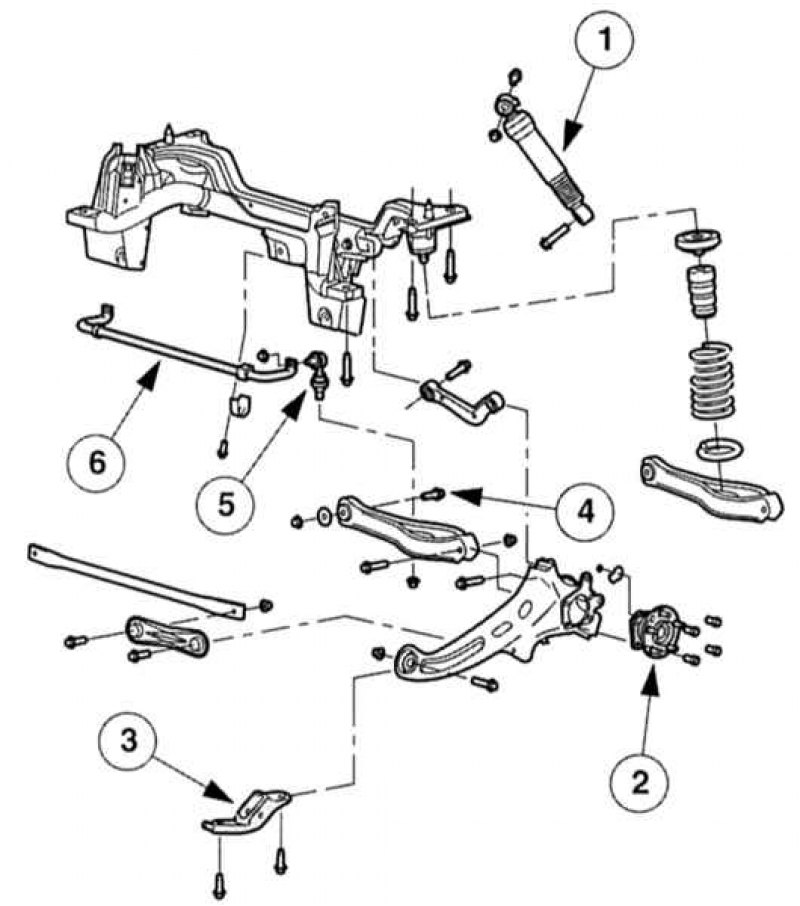 Задняя подвеска форд мондео 3 седан 2006 схема