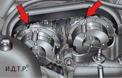 Рис. 5.18. Установочные метки на механизмах VCT.