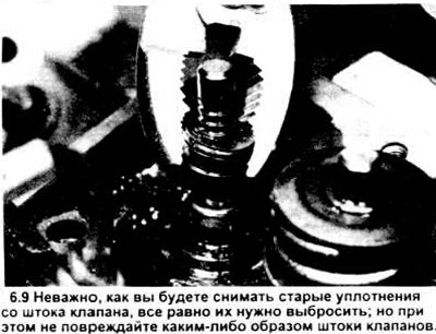 9. Снимите тарелку пружины и узел пружины клапана…