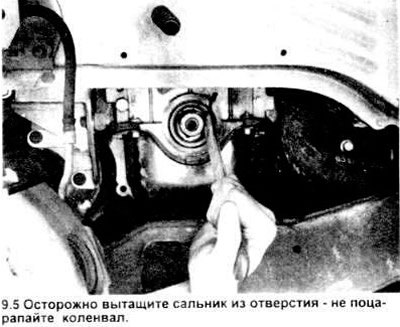 5. Осторожно отделите использованный сальник с…